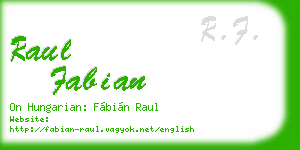 raul fabian business card